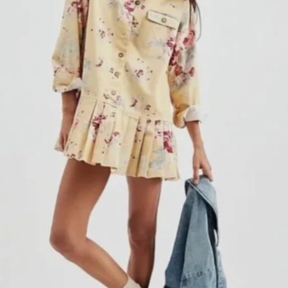NWT $168 Free People Connor Printed Floral Mini Dress Size Small - Picture 7 of 15